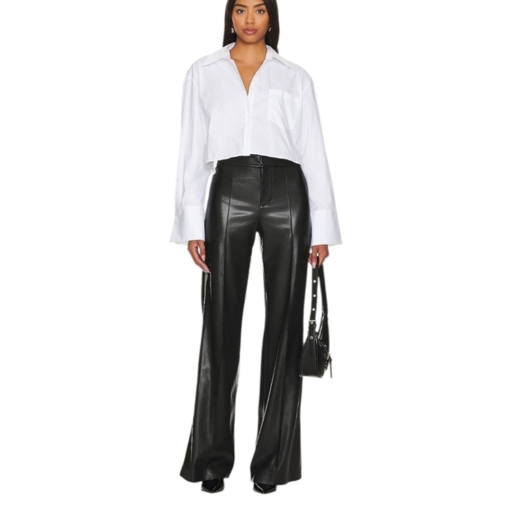 Alice + Olivia Dylan Faux Leather Wide Leg Pants